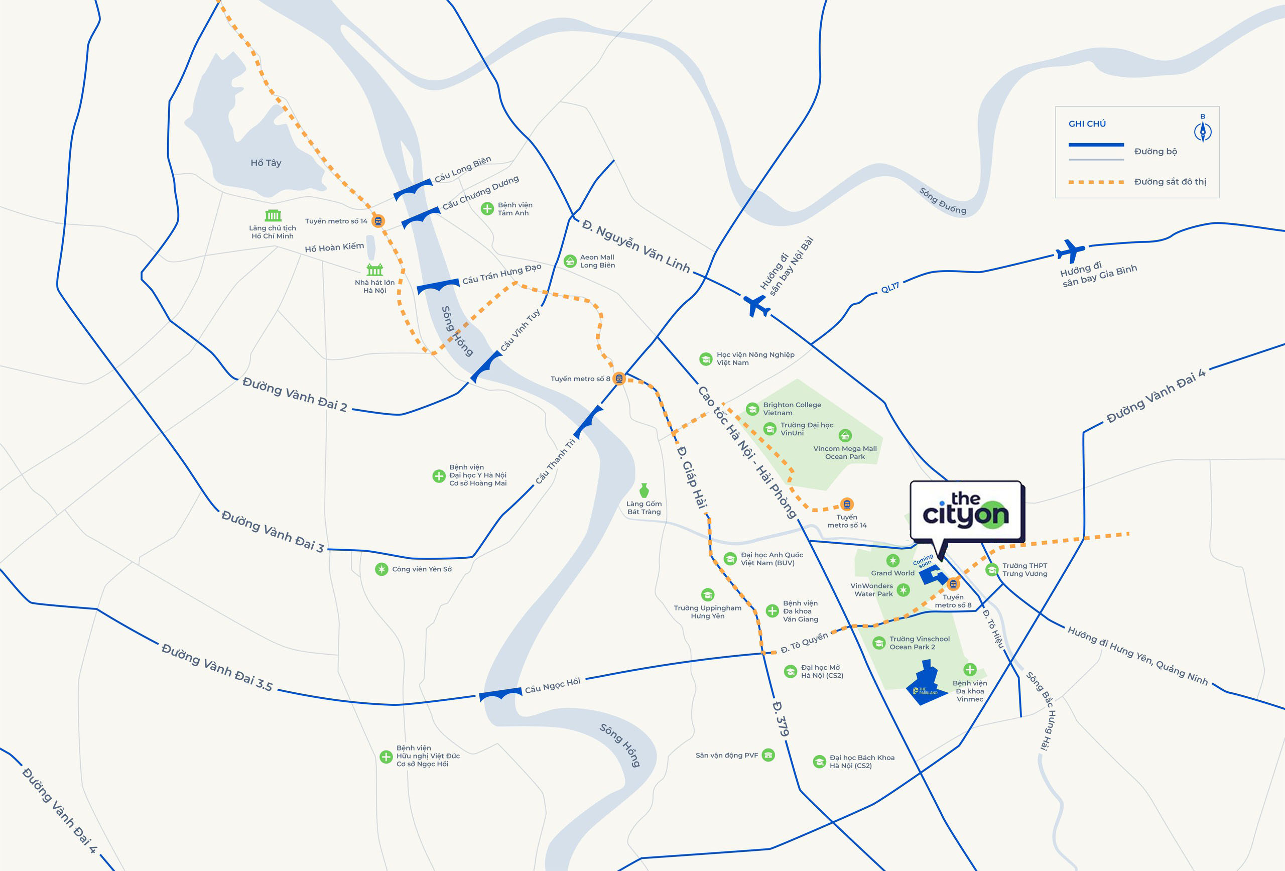 Khu Đông Hà Nội - Mảnh ghép mới trong bản đồ quy hoạch 100 năm 2 vi-tri-the-cityon